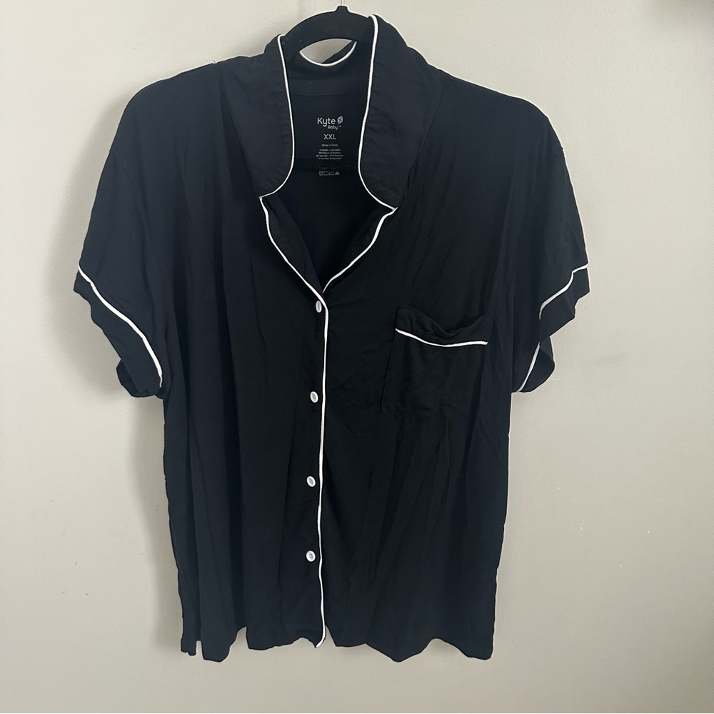 Kyte BABY Black Pajama Top with White Trim